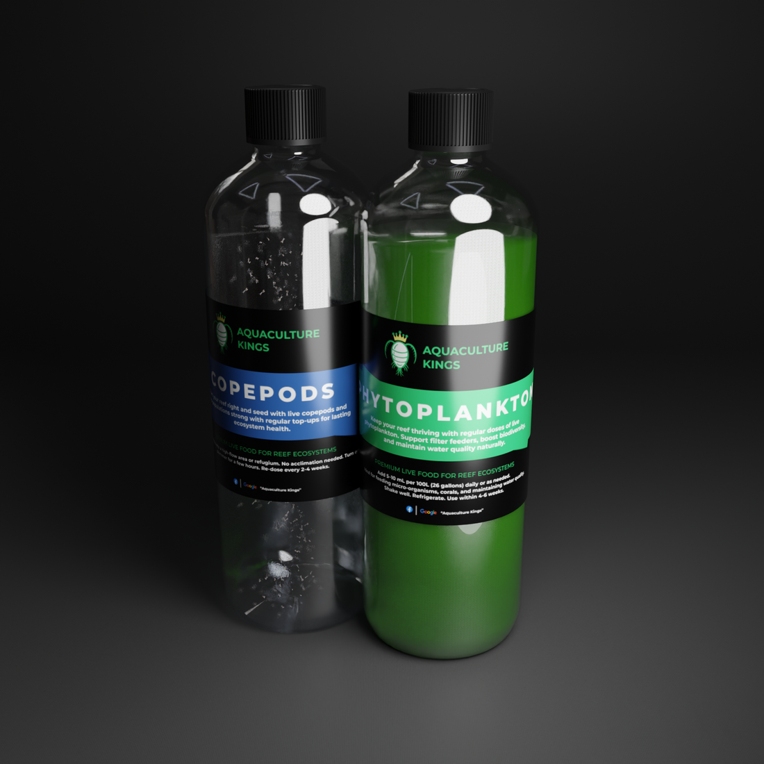 Copepod and phytoplankton culture starter pack with live copepods and feed