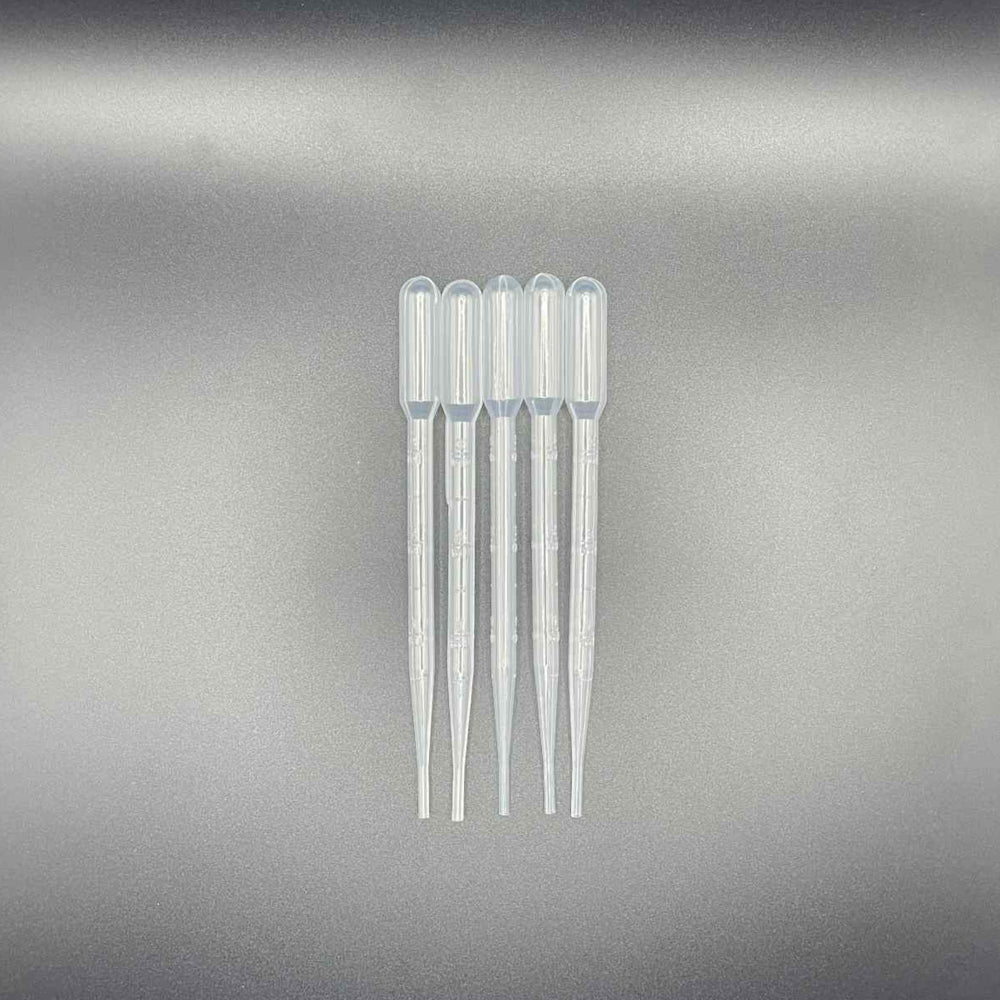 Pack of five 3ml plastic pipettes for aquaculture dosing
