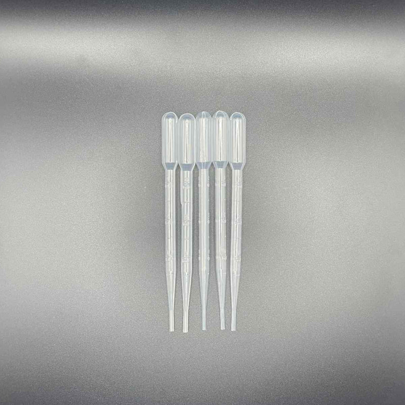 Pack of five 3ml plastic pipettes for aquaculture dosing