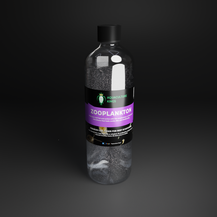 Bottle of live zooplankton mix including copepods, rotifers, and phytoplankton