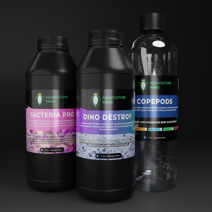 Dino Defence Pack with live bacteria, diatoms, and copepods for treating dinoflagellate outbreaks
