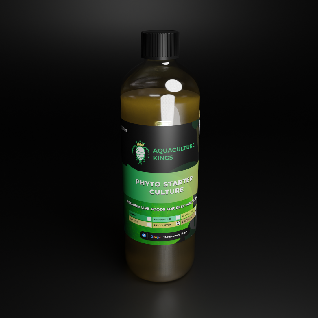 Live Isochrysis galbana starter culture, golden-brown DHA-rich phytoplankton