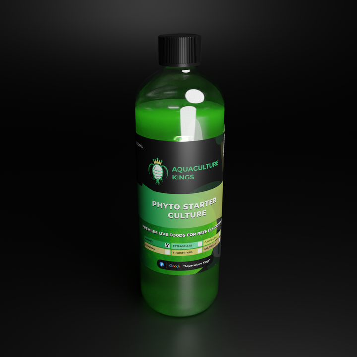 Bottle of live Nannochloropsis phytoplankton from Aquaculture Kings